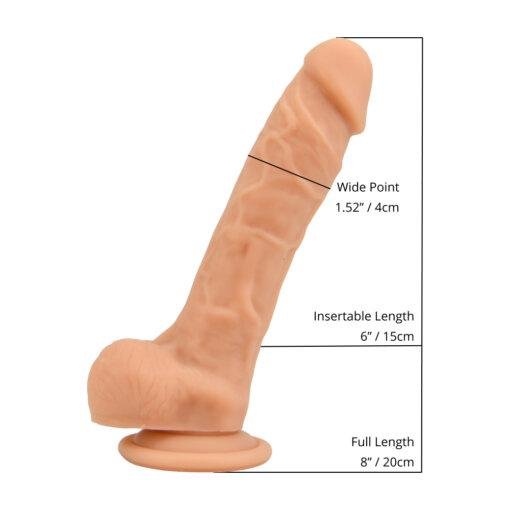 Loving Joy 8 Inch Realistic Silicone Dildo with Suction Cup and Balls - Vanilla - Image 6