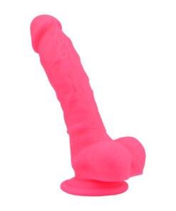 n12031 loving joy 8 inch realistic dildo with suction cup and balls pink 2