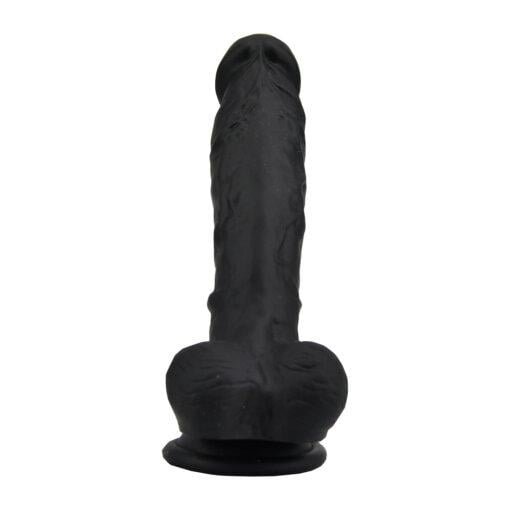 Loving Joy 8 Inch Realistic Silicone Dildo with Suction Cup and Balls - Black - Image 4