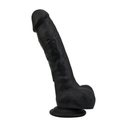 Loving Joy 8 Inch Realistic Silicone Dildo with Suction Cup and Balls - Black - Image 5