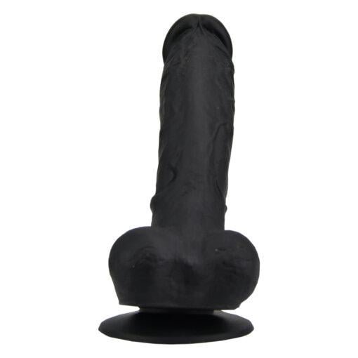 Loving Joy 9 Inch Realistic Silicone Dildo with Suction Cup and Balls - Black - Image 3