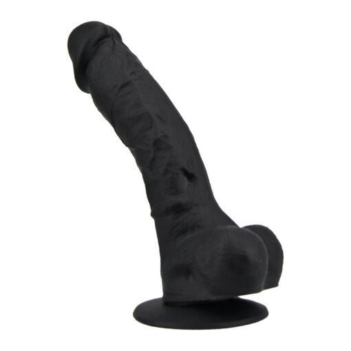 Loving Joy 9 Inch Realistic Silicone Dildo with Suction Cup and Balls - Black - Image 5