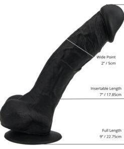 n12035 loving joy 9 inch realistic silicone dildo with suction cup and balls black size