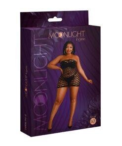 n12136 moonlight black strapless mesh dress plus size 5