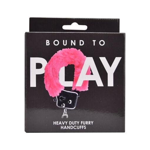 n12138 bound to play heavy duty furry handcuffs pink pkg