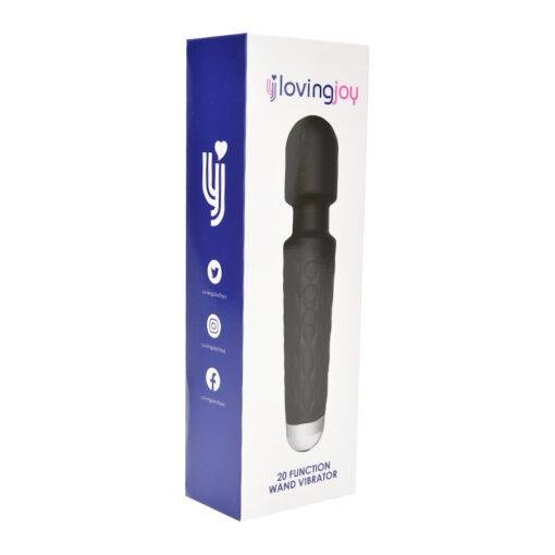 n12165 loving joy 20 function wand vibrator black pkg 1