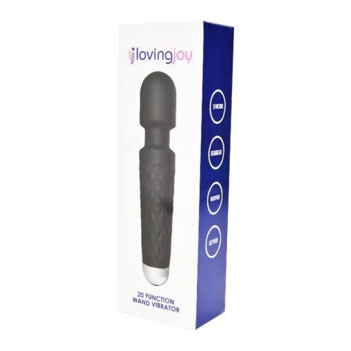 n12165 loving joy 20 function wand vibrator black pkg 2