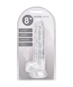 n12187 loving joy 8 inch dildo with balls clear pkg