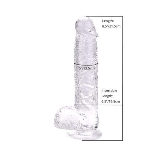 Loving Joy 8 Inch Dildo with Balls - Clear - Image 6