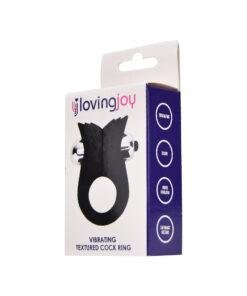 n12194 loving joy silicone vibrating textured cock ring 2 pkg