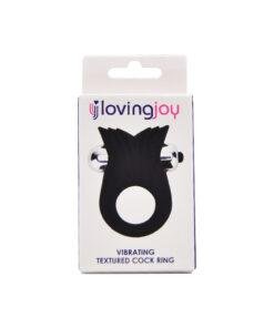 n12194 loving joy silicone vibrating textured cock ring pkg