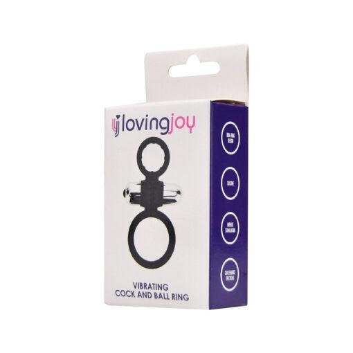 n12195 loving joy silicone vibrating cock and ball ring 2 pkg