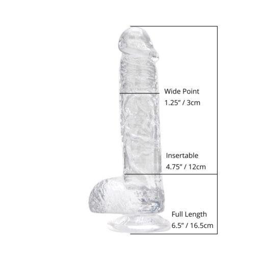 Loving Joy 6 Inch Dildo with Balls - Clear - Image 9