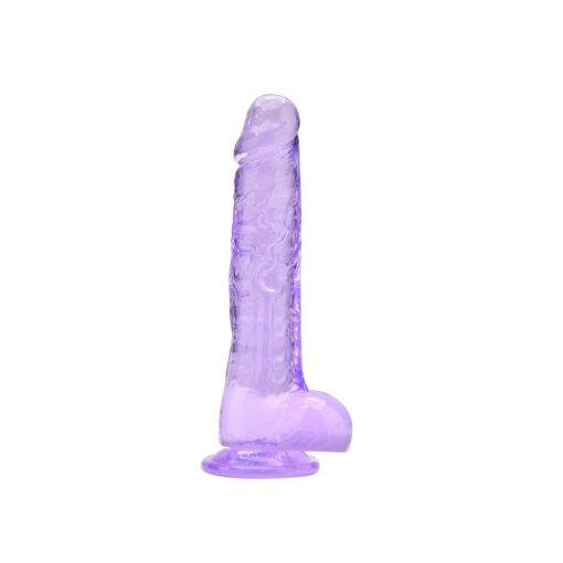 Loving Joy 8 Inch Dildo with Balls - Purple - Image 4