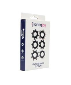 n12316 loving joy textured cock ring set 6 pack pkg 2