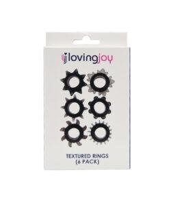 n12316 loving joy textured cock ring set 6 pack pkg