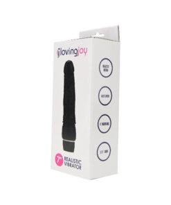 n12398 loving joy 7 inch realistic vibrator black pkg 1