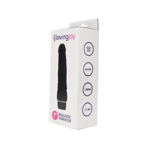 n12398 loving joy 7 inch realistic vibrator black pkg 1