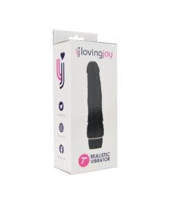 n12398 loving joy 7 inch realistic vibrator black pkg 2