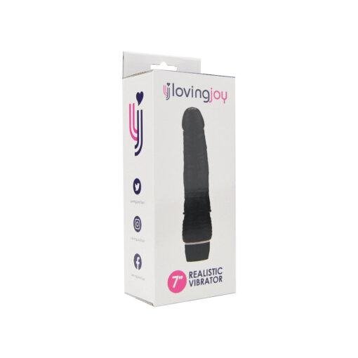 n12398 loving joy 7 inch realistic vibrator black pkg 2