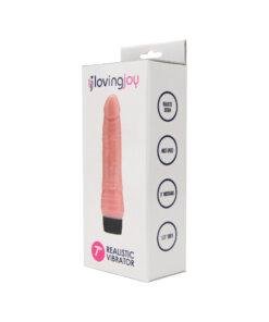 n12399 loving joy 7 inch realistic vibrator vanilla pkg 1