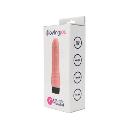 n12399 loving joy 7 inch realistic vibrator vanilla pkg 1