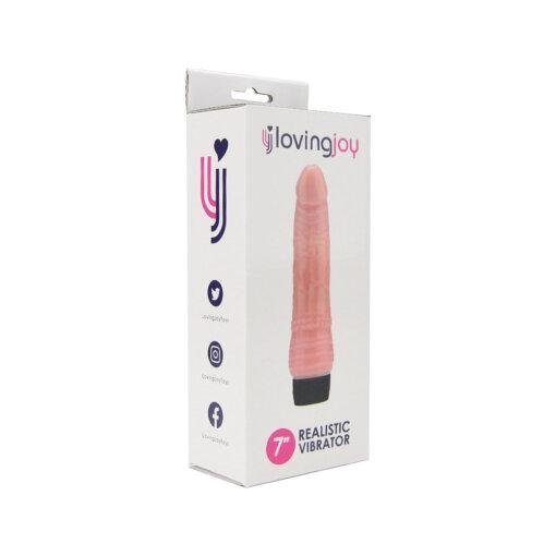 n12399 loving joy 7 inch realistic vibrator vanilla pkg 2