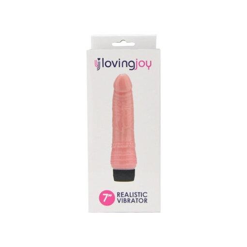 n12399 loving joy 7 inch realistic vibrator vanilla pkg