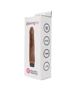 n12400 loving joy 8 inch realistic vibrator brown pkg 1