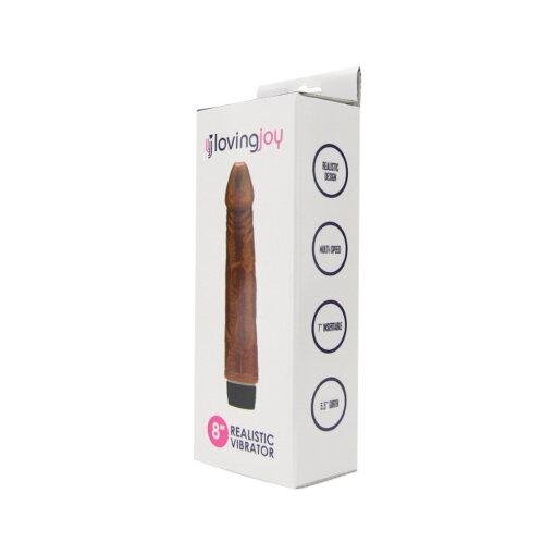 n12400 loving joy 8 inch realistic vibrator brown pkg 1