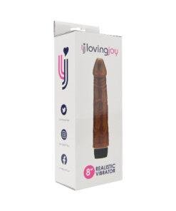 n12400 loving joy 8 inch realistic vibrator brown pkg 2