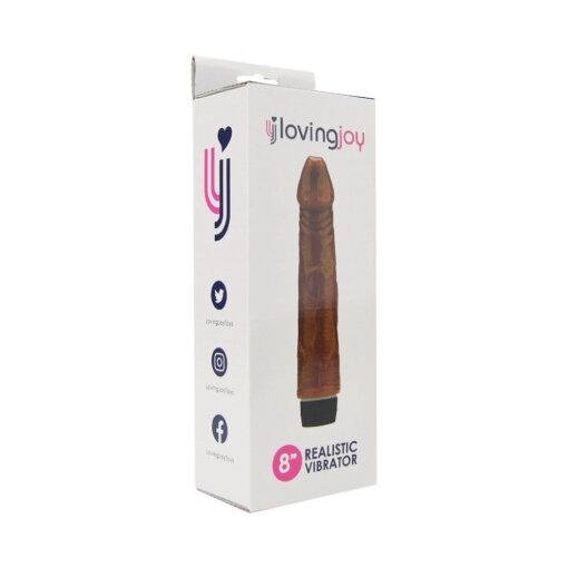 n12400 loving joy 8 inch realistic vibrator brown pkg 2