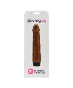 n12400 loving joy 8 inch realistic vibrator brown pkg