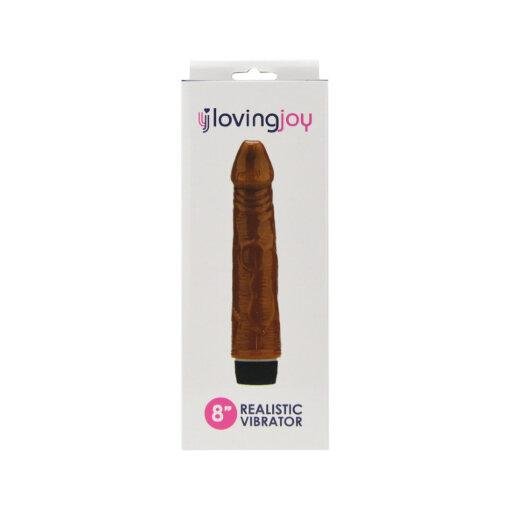 n12400 loving joy 8 inch realistic vibrator brown pkg