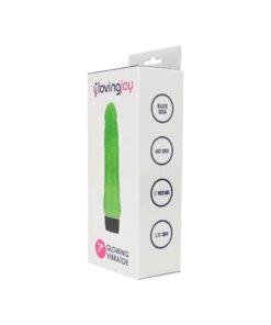 n12401 loving joy 7 inch realistic vibrator glow in the dark pkg 1