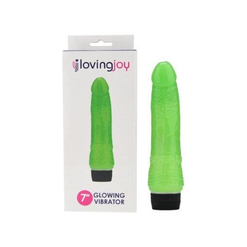 n12401 loving joy 7 inch realistic vibrator glow in the dark pkg product