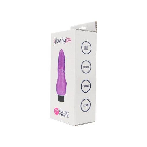 Loving Joy 7 inch Realistic Vibrator - Purple - Image 9