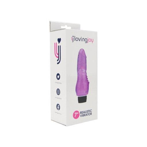 Loving Joy 7 inch Realistic Vibrator - Purple - Image 8