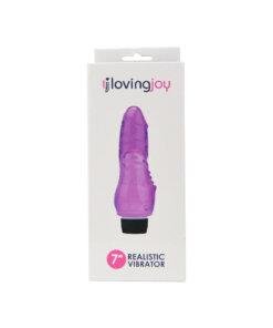 n12402 loving joy 7 inch realistic vibrator purple pkg