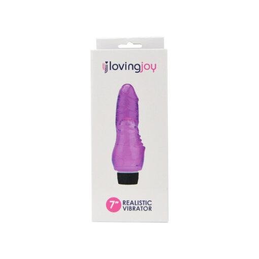 Loving Joy 7 inch Realistic Vibrator - Purple - Image 7