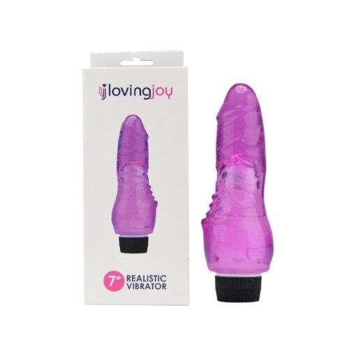 Loving Joy 7 inch Realistic Vibrator - Purple - Image 6