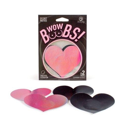 n12490 wow boobs heart nipple pasties 1