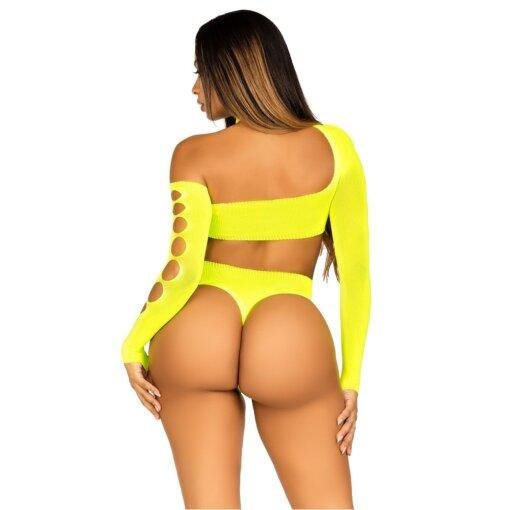 n12494 leg avenue cut out bodysuit wthong neon yellow 2