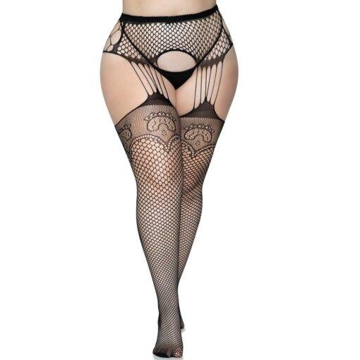 n12598 leg avenue lace top net suspender tights ps 4