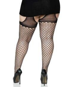 n12599 leg avenue lace oval net suspender tights ps 4