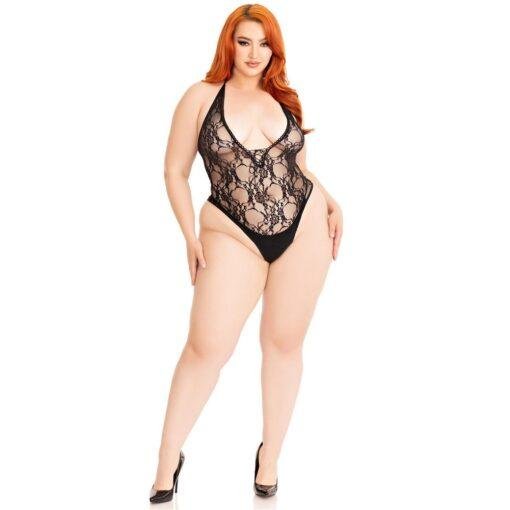 n12608 leg avenue floral lace deepv teddy ps 2