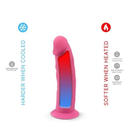 SilexD 6 inch Glow in the Dark Realistic Silicone Dual Density Dildo with Suction Cup - Pink - Image 5