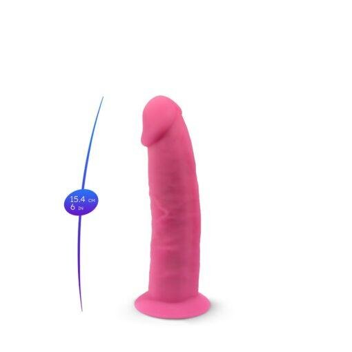 SilexD 6 inch Glow in the Dark Realistic Silicone Dual Density Dildo with Suction Cup - Pink - Image 6