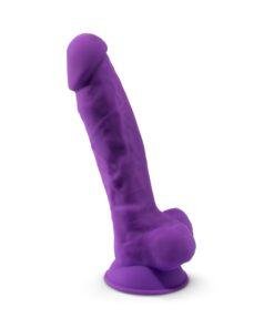 n11964 silexd 7inch glow indark silicone dildo wsuction cup purple 3