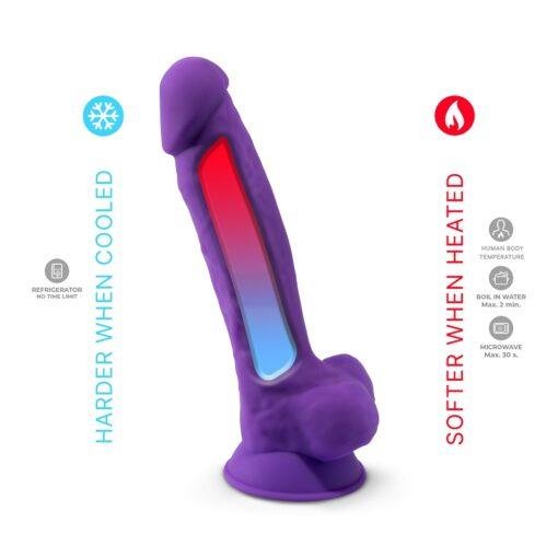 SilexD 7 inch Realistic Silicone Dual Density Dildo with Suction Cup & Balls - Purple - Image 6